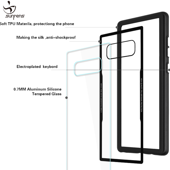 Hybrid Tempered Glass Case for Samsung note9 note8